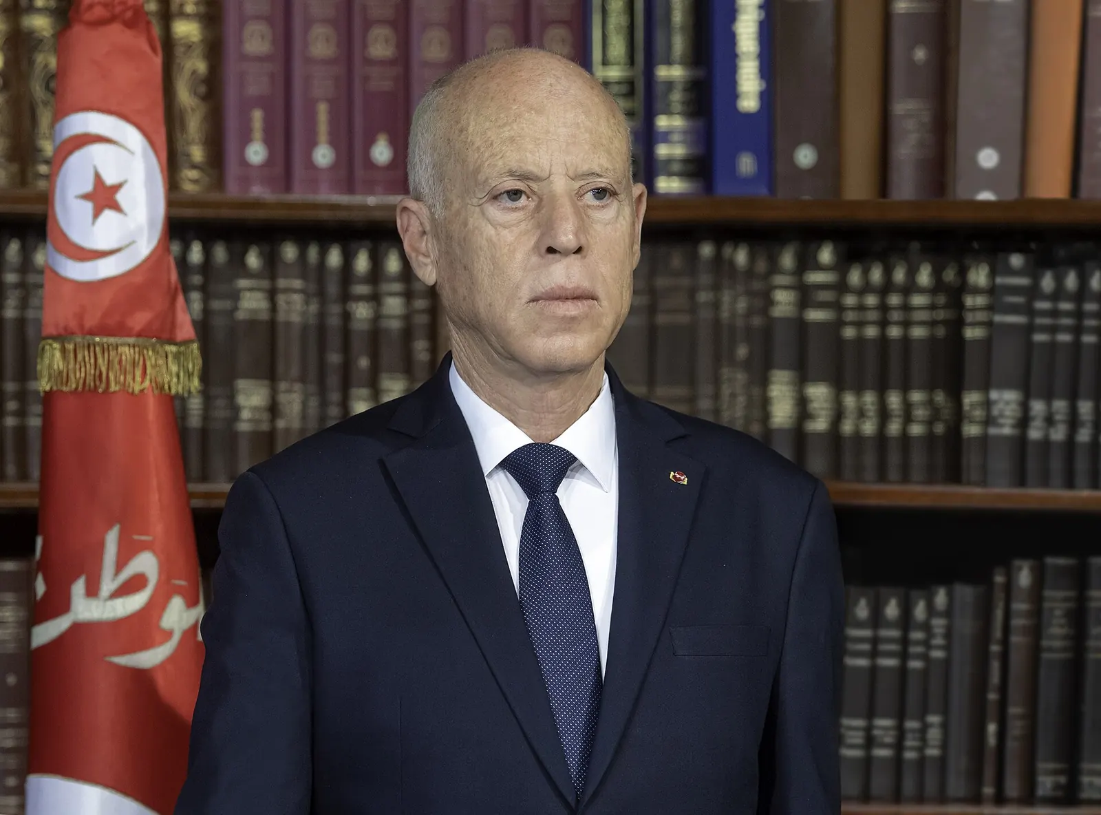 Portrait de Kais Saied, président de la République tunisienne, en décembre 2019