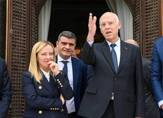 Kais Saied et Giorgia Meloni